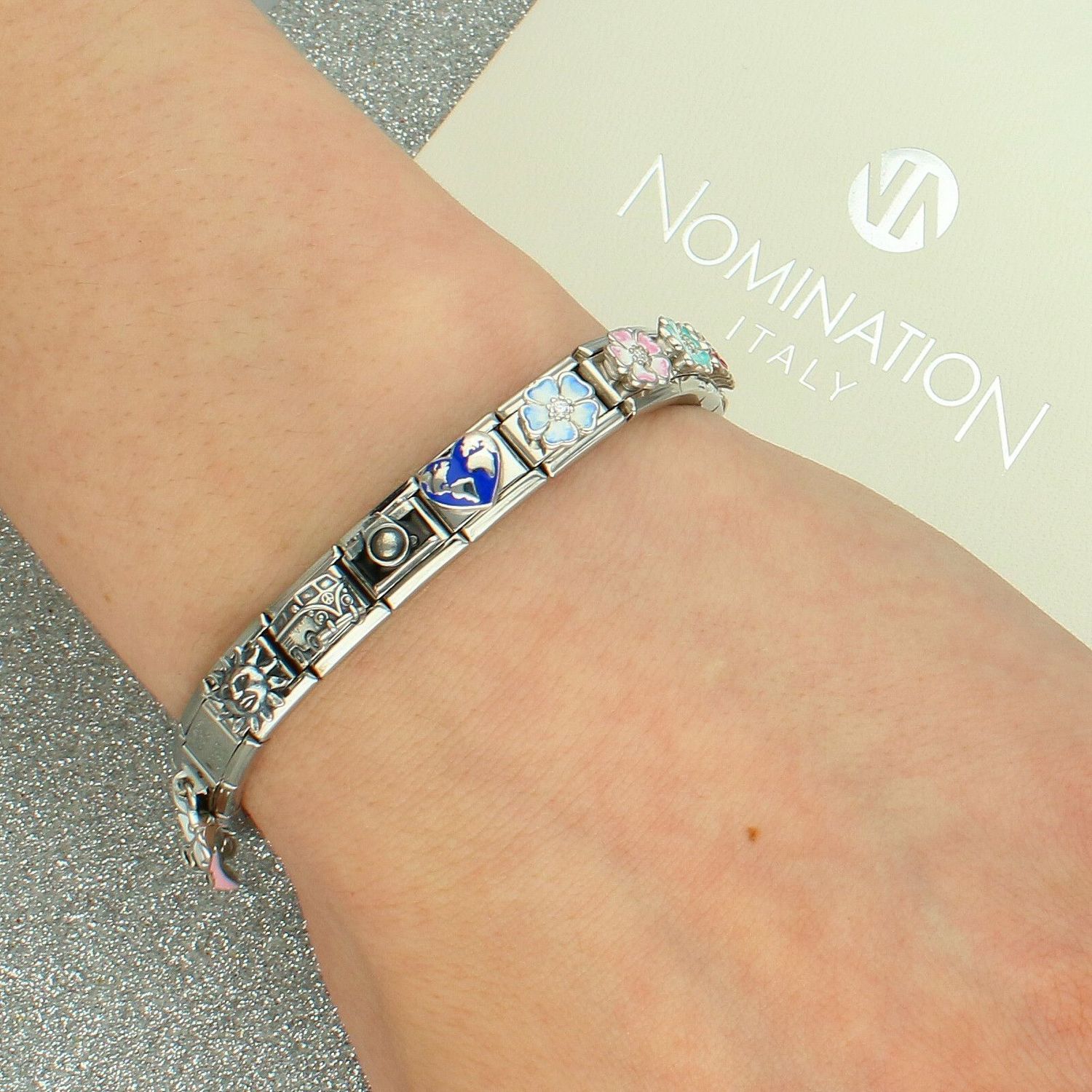 Charms NOMINATION Niebieski pastelowy kwiatek Silver 925.jpg